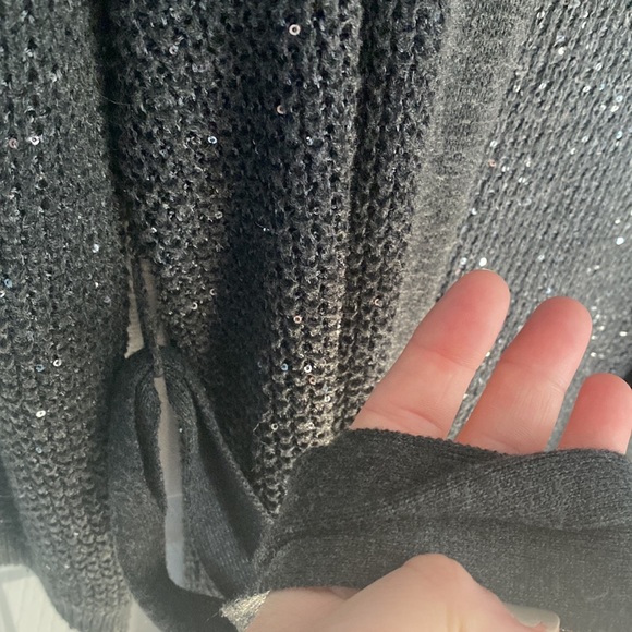 Knit Victorias Secret sparkle sequin robe dark gray L - Picture 4 of 5